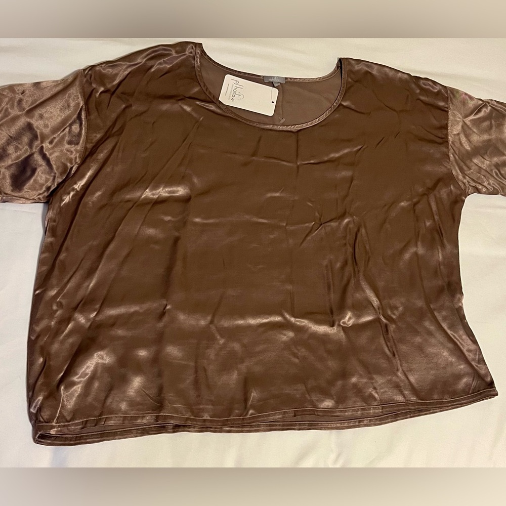 PJ Harlow Bertie satin tee - Copper